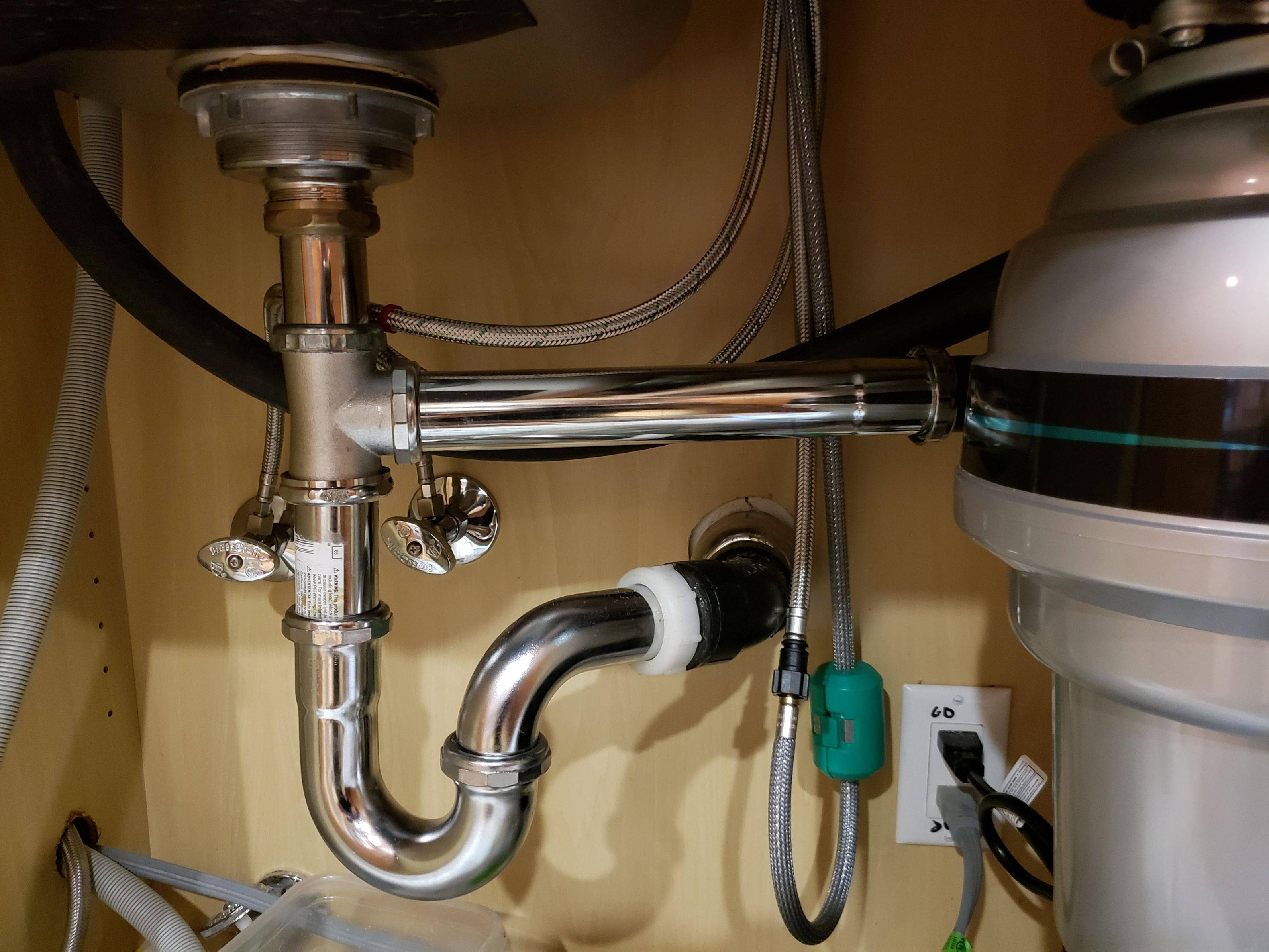 sink Installing drain saddle for Reverse Osmosis (RO) system in brass