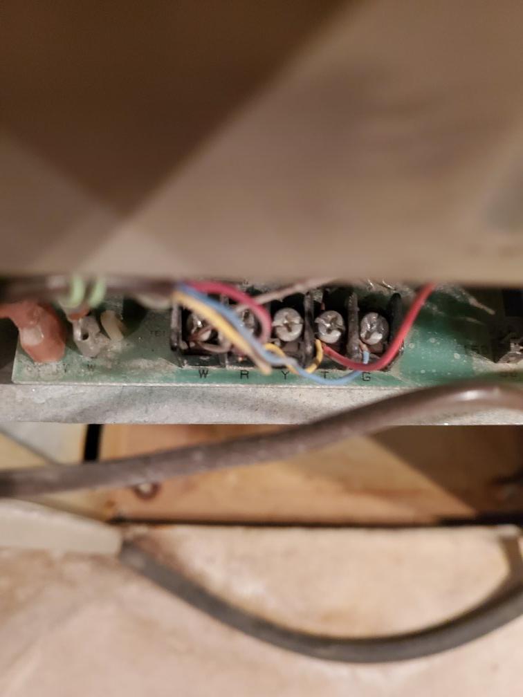 electrical Why is Thermostat Y wire connected to C terminal on