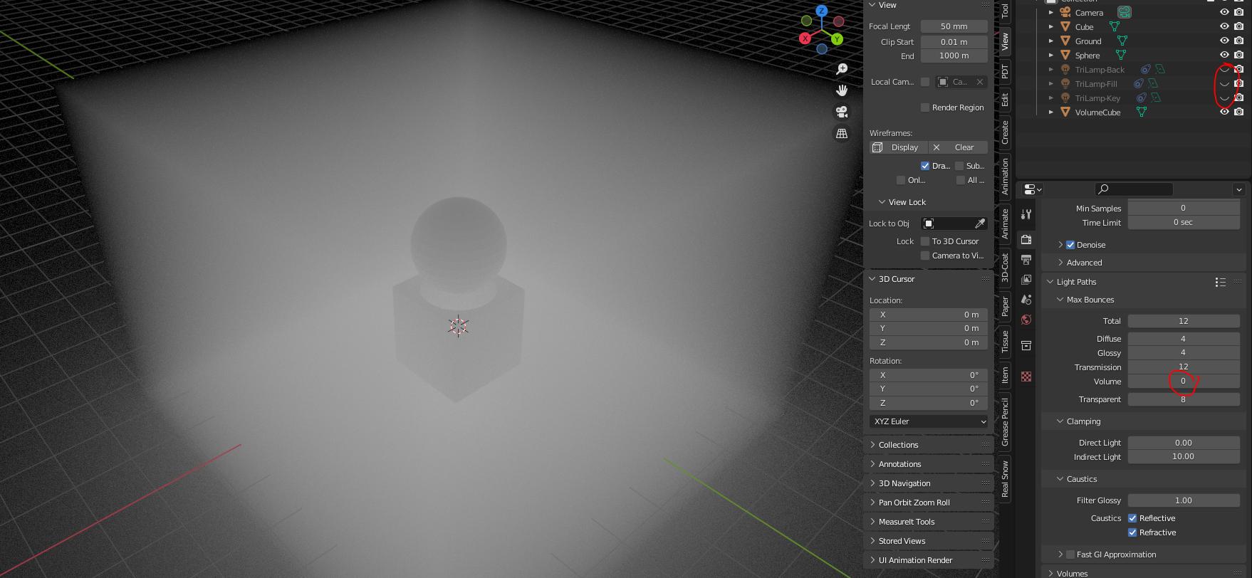 volumetrics Make Volumes only visible when light overlapps it