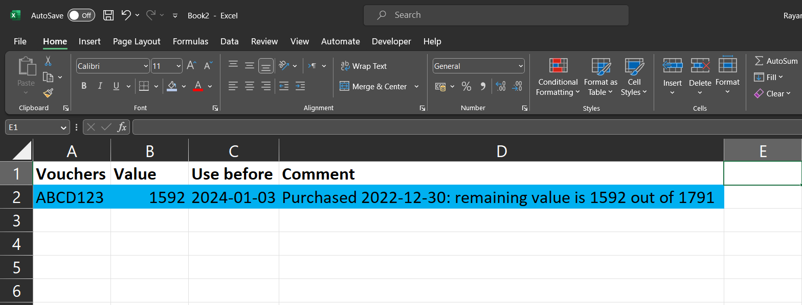 How to reference value of Excel cell in a sentence written in a