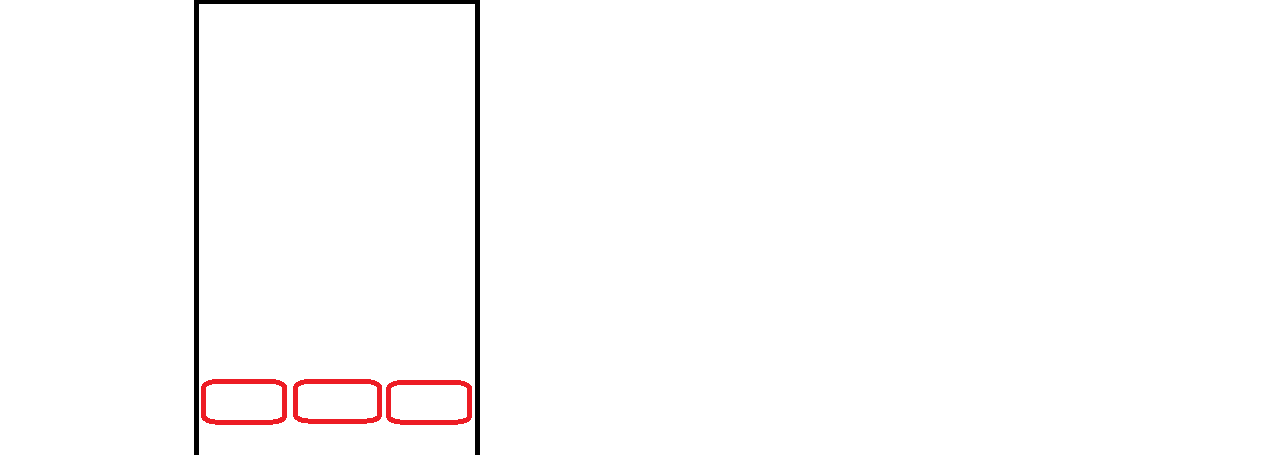 android how to set the layout of the 3 button to be horizontal in a