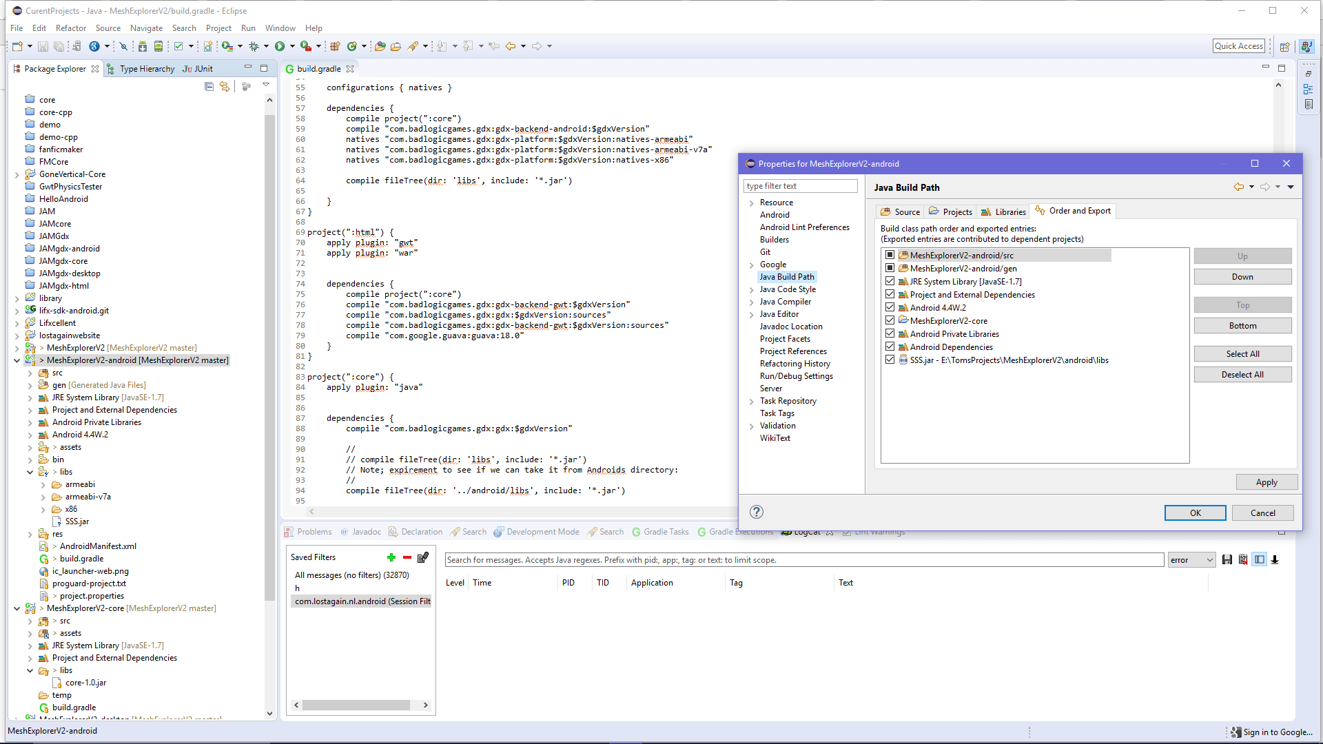 gradle Using your own *.jars in libgdx 1.9.6 (NoClassDefFoundError