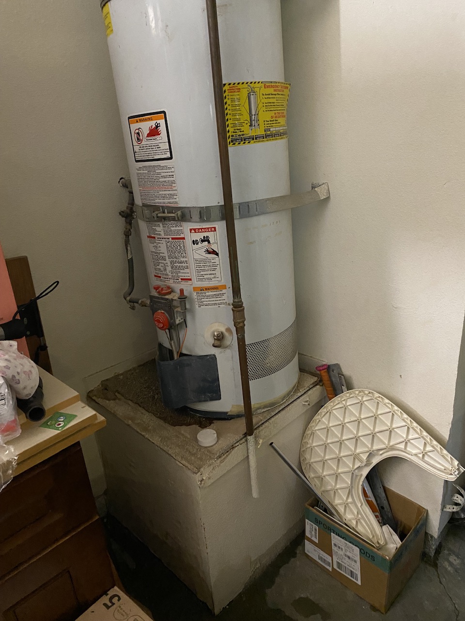 Water heater leak into base. Concerned about moisture or mold Home