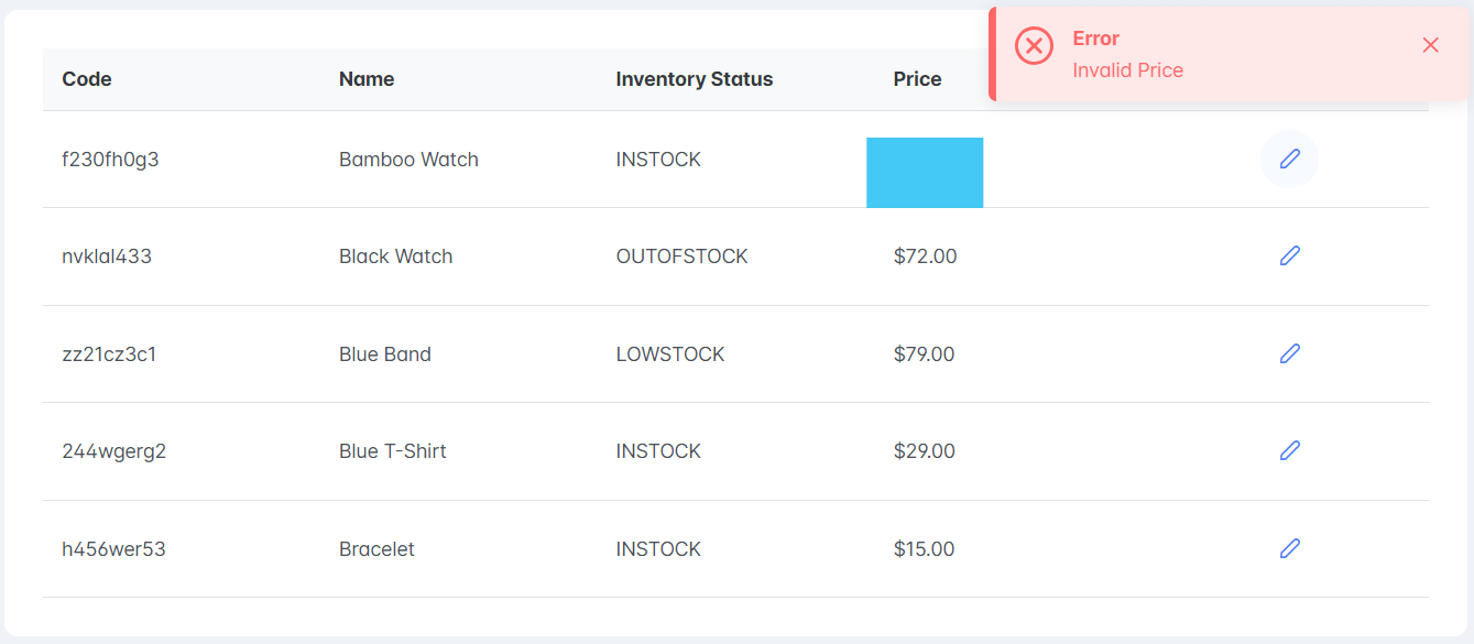 angular Why does the primeng ptable element throw an error but still