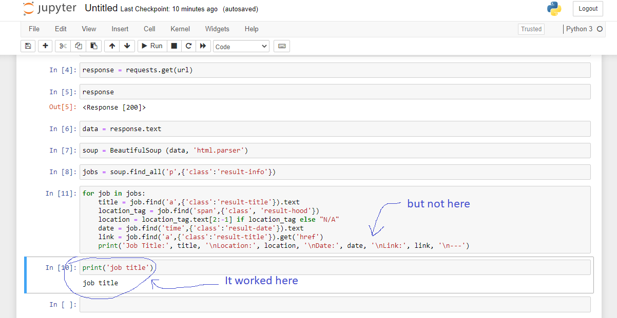 Why Jupyter Notebook Doesn T Show Output