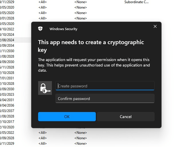 Certificate loaded from Cert Store causes issues in
