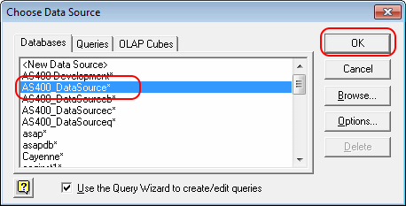 sql Choose AS400 query records directly from Excel