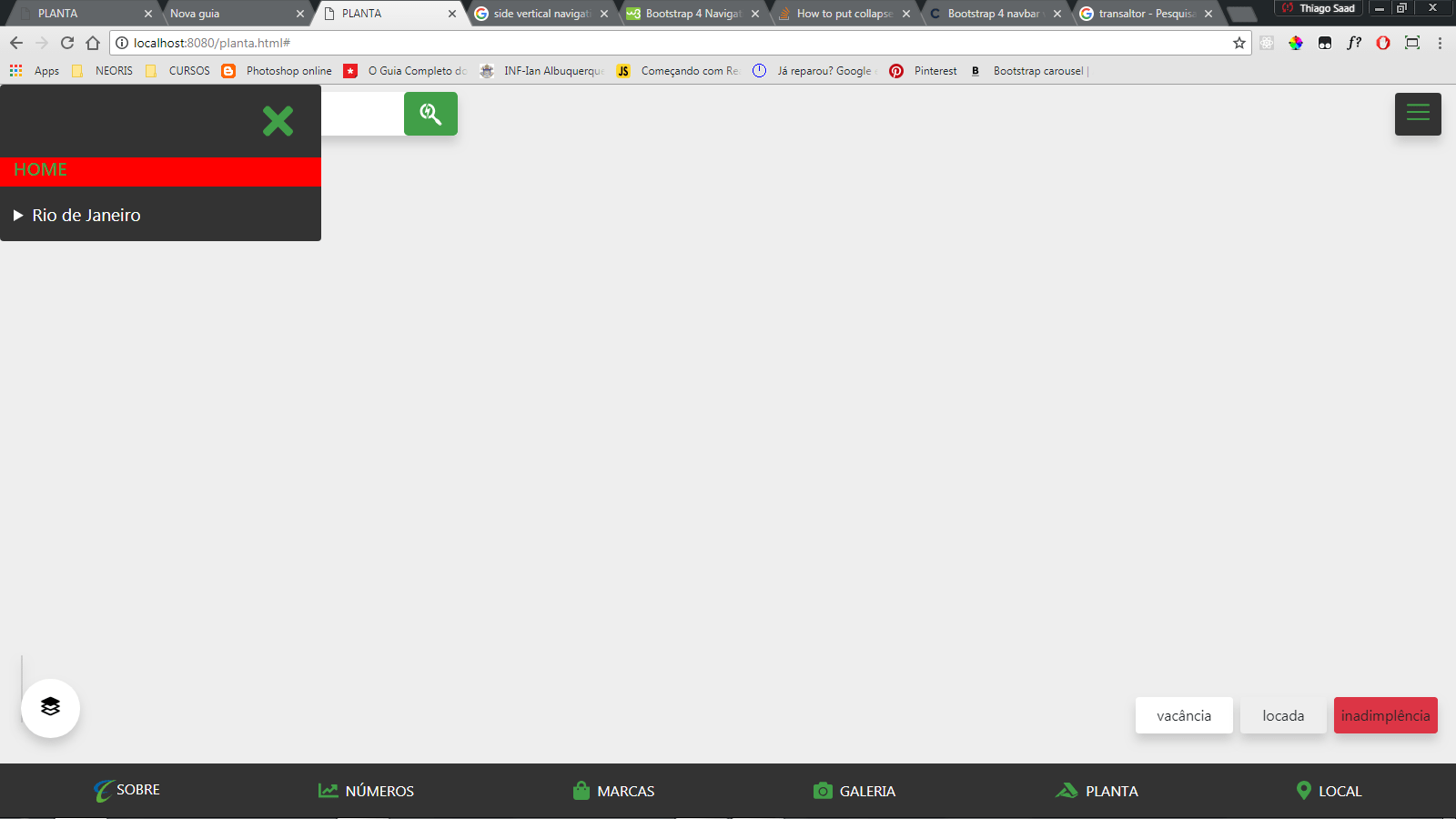 css How to put collapse toggle bootstrap in floatright and on top