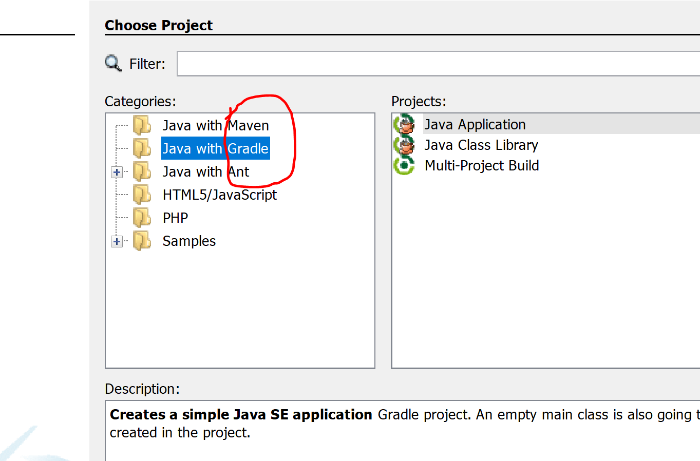 Java category missing in Apache Netbeans Stack Overflow