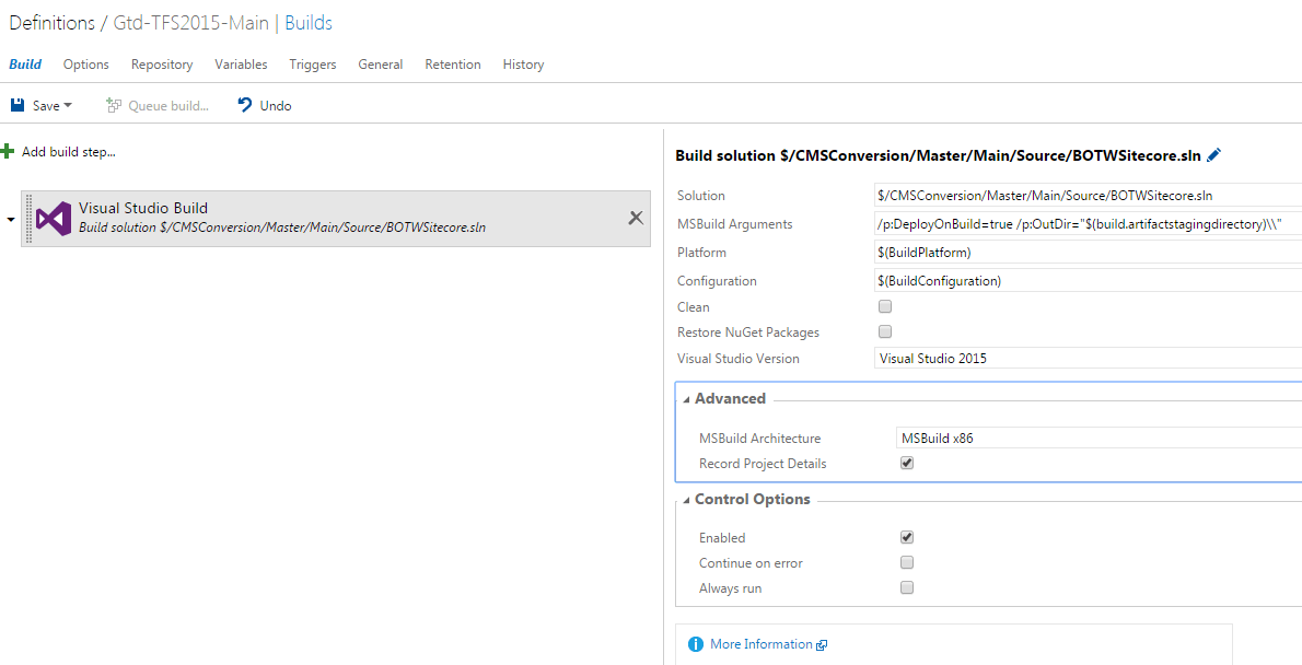 msbuild TFS Gated checkin error No shelved changes for / or you do