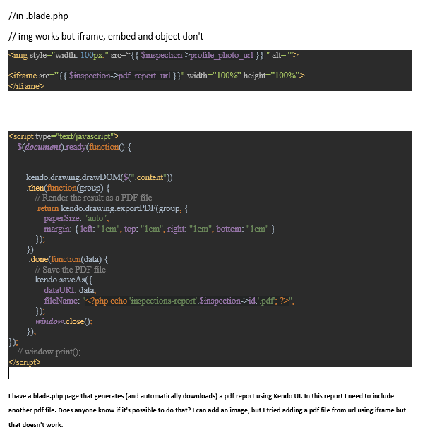 javascript How to add a new pdf file when exporting to PDF using