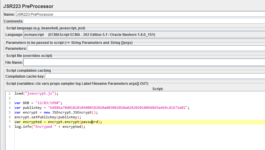 JMeter JsenEncrypt using Groovy so not to overload js load during