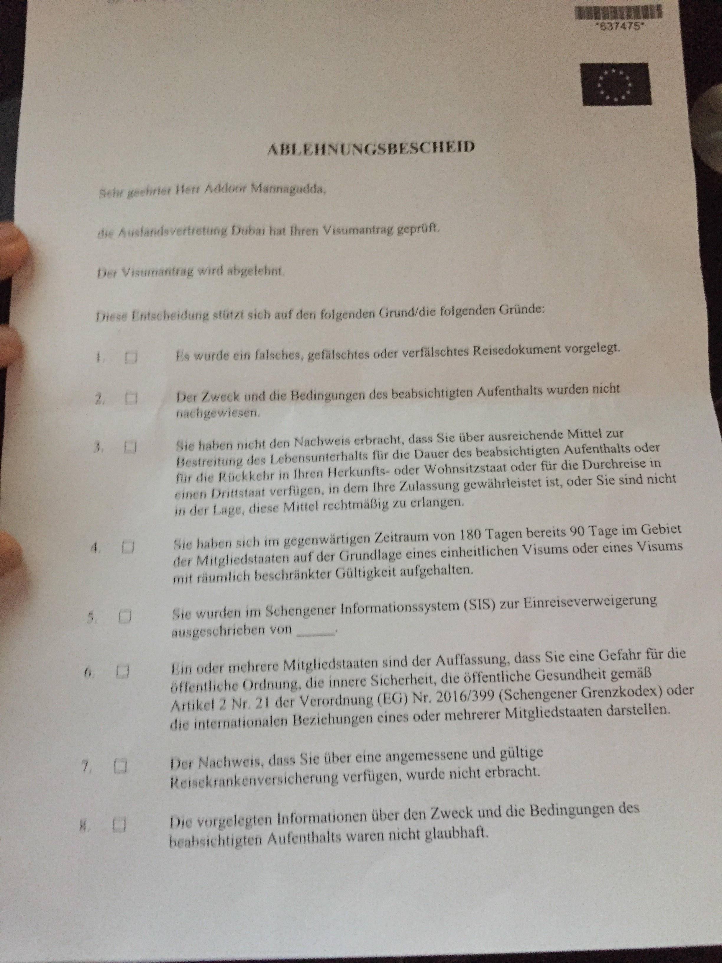 schengen German Visa application rejected Travel Stack Exchange