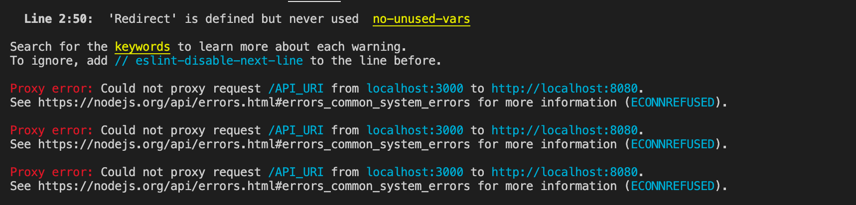node.js starting `node server.js` [nodemon] clean exit waiting for