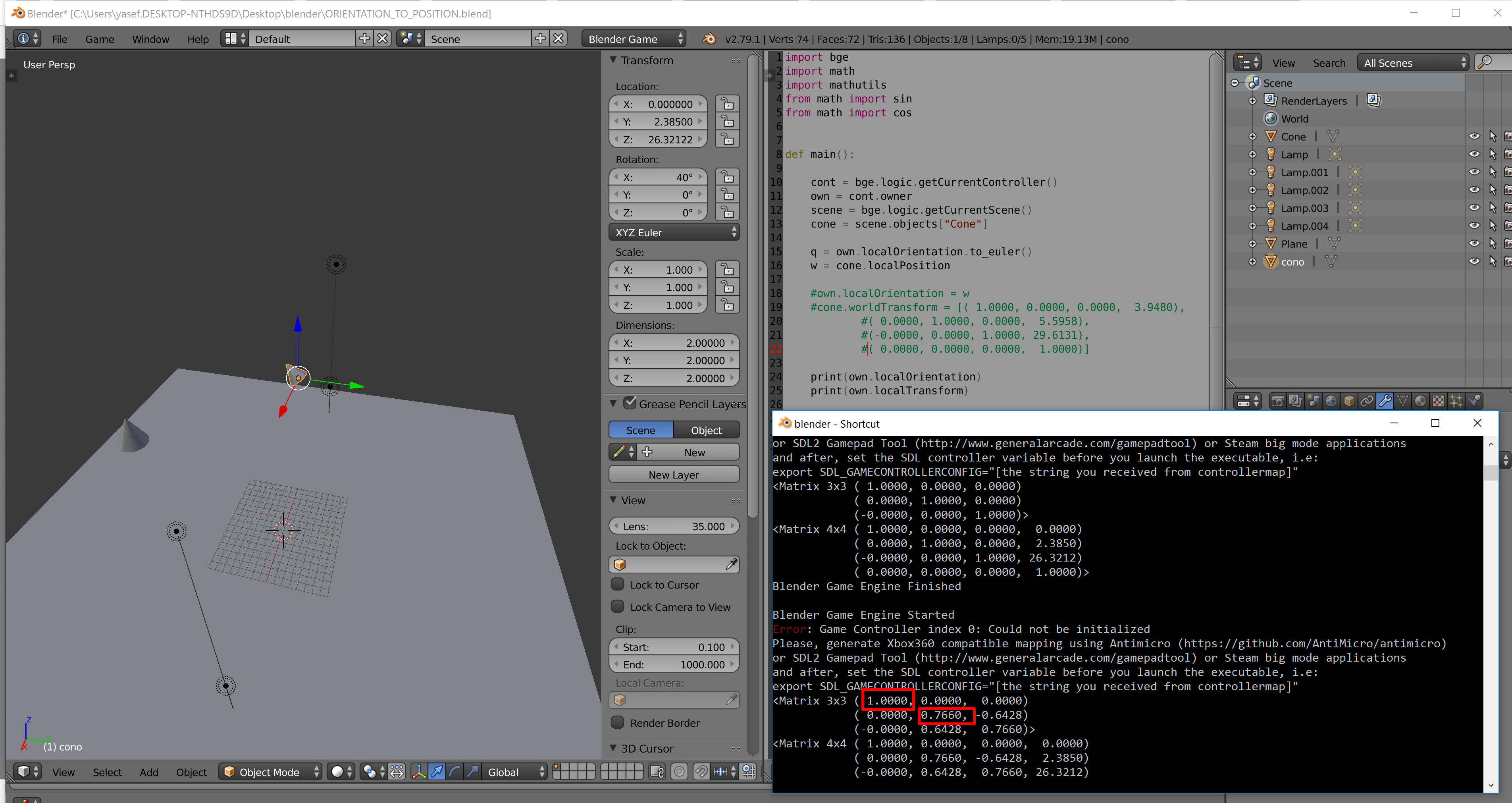 Hors la loi manquer de le revenu blender mathutils matrix Légende