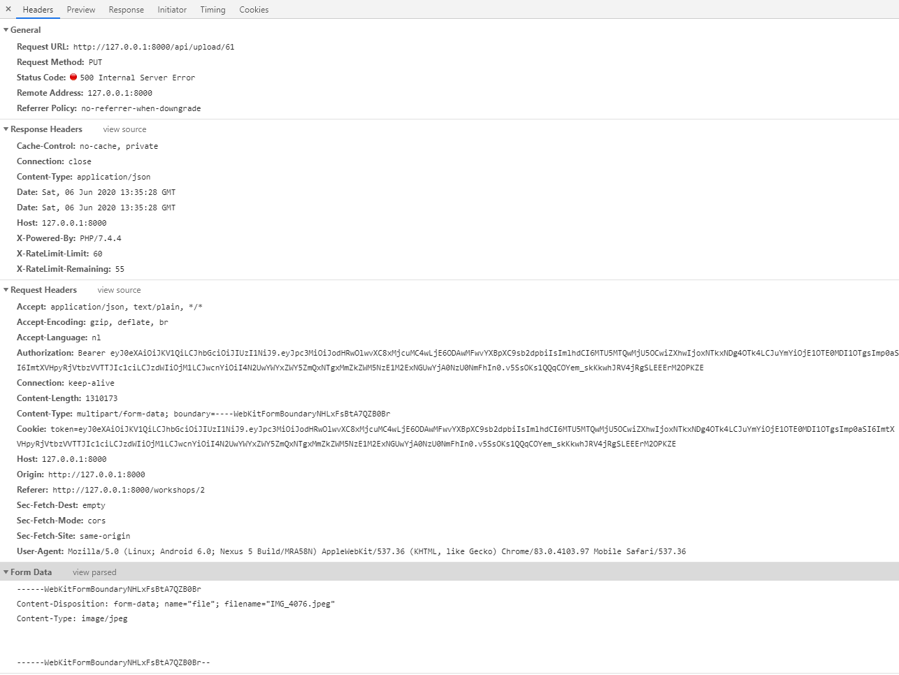 php request>file returns null when performing a PUT request Stack