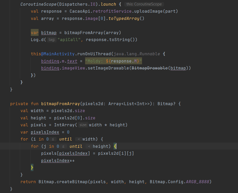 How to convert List into Bitmap object in Android Kotlin? Stack Overflow
