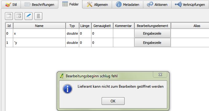 qgis Why can't I edit attribute table imported through 'text as layer