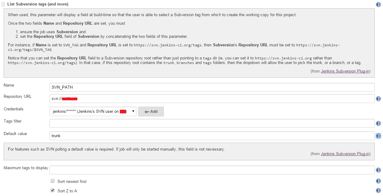 svn Jenkins SCM polling doesn't accept build parameter default