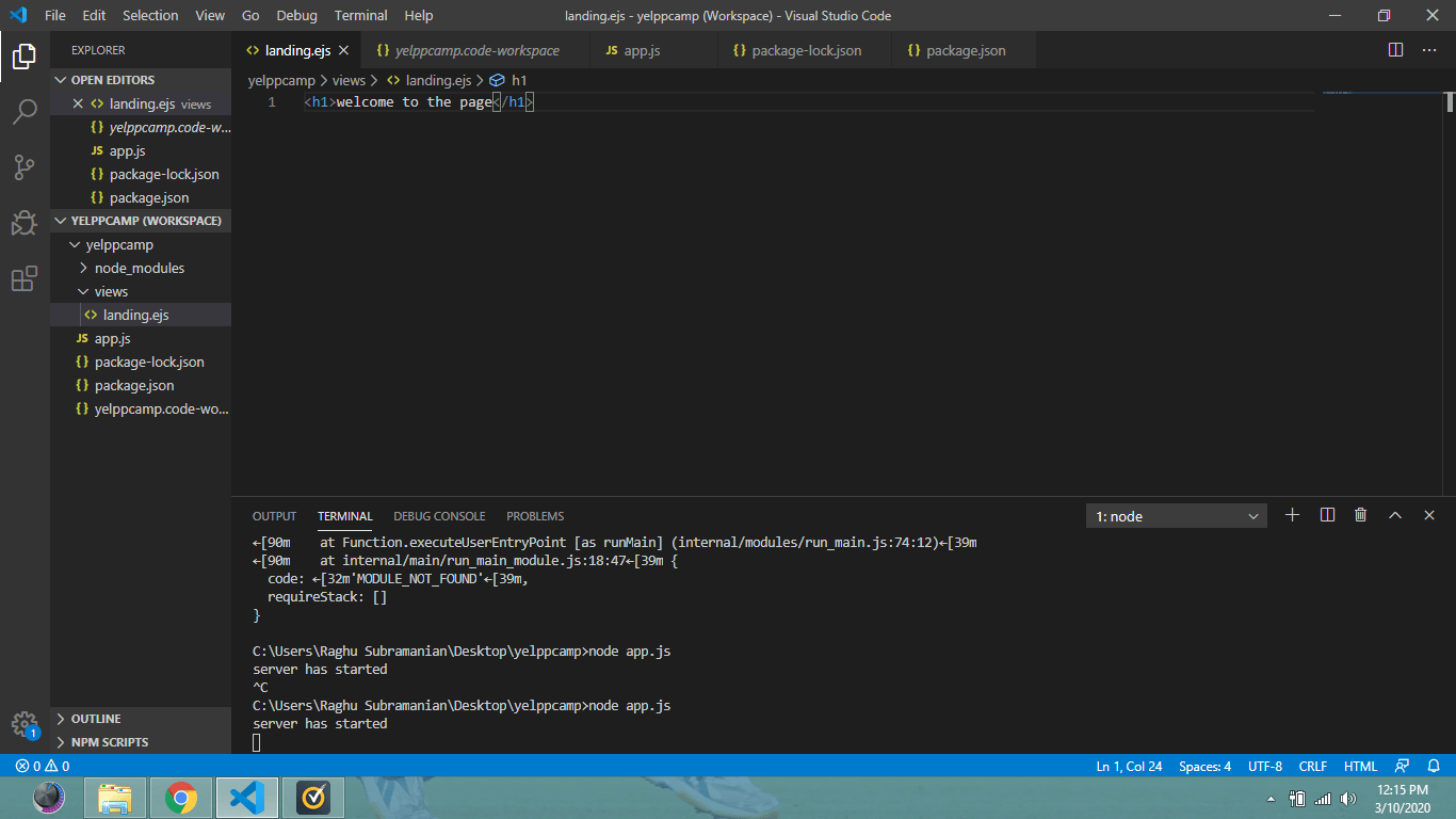 node.js how to connect ejs file to .js file? Stack Overflow