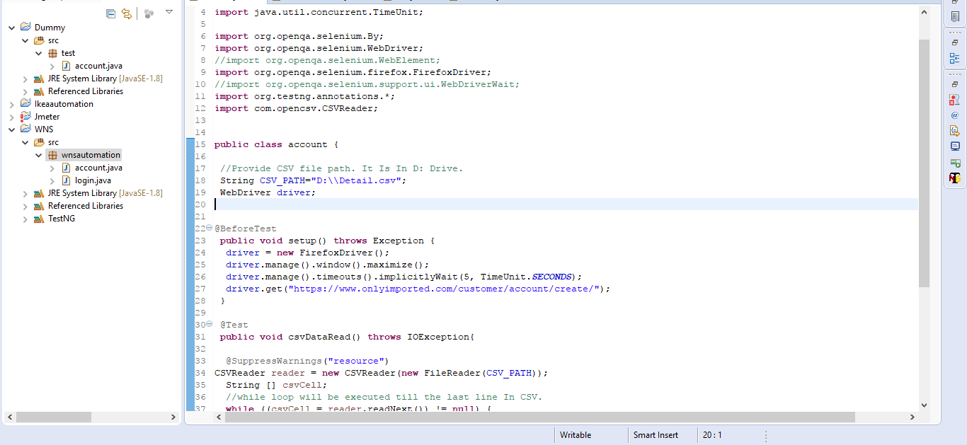 selenium TestNG error when executing script in eclipse ide Stack