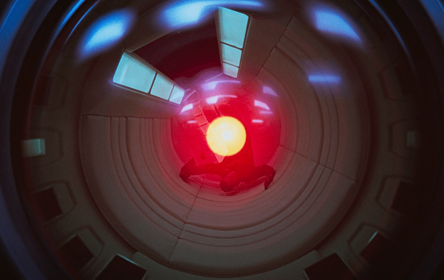 cinematography How did Kubrick shoot HAL's "eye" in 2001 A Space