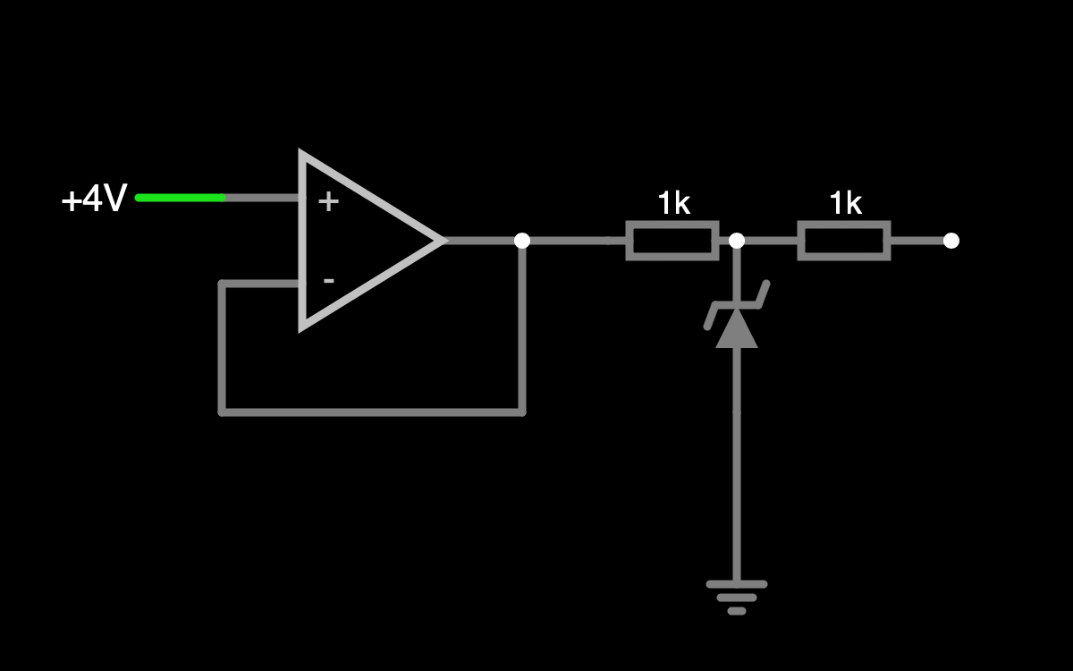 operational amplifier Limit voltage follower output using Zener diode
