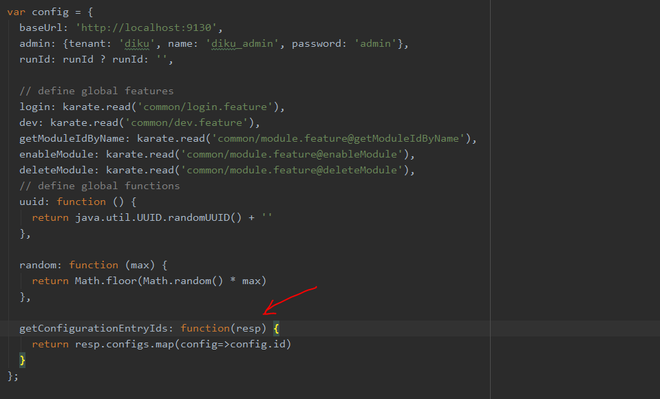 javascript How can i call the js function in karate feature file with