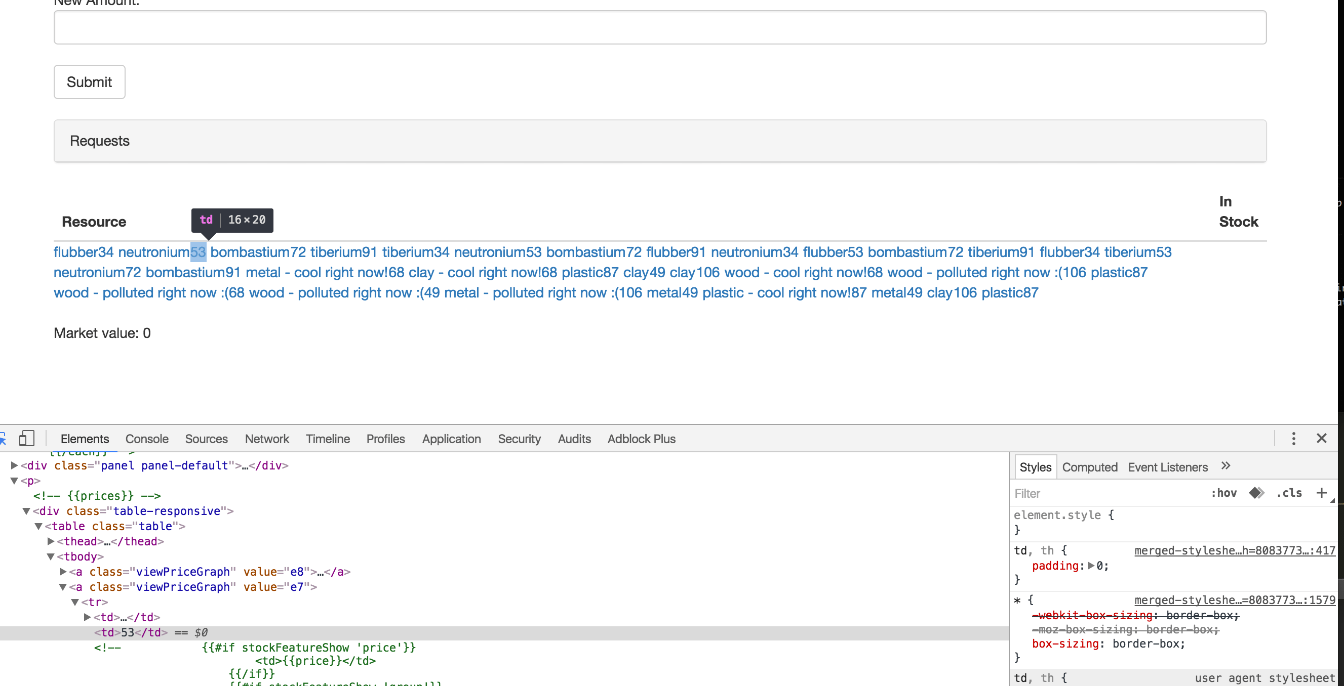 html Meteor 1.3 and bootstrap disregarding and tags inside each