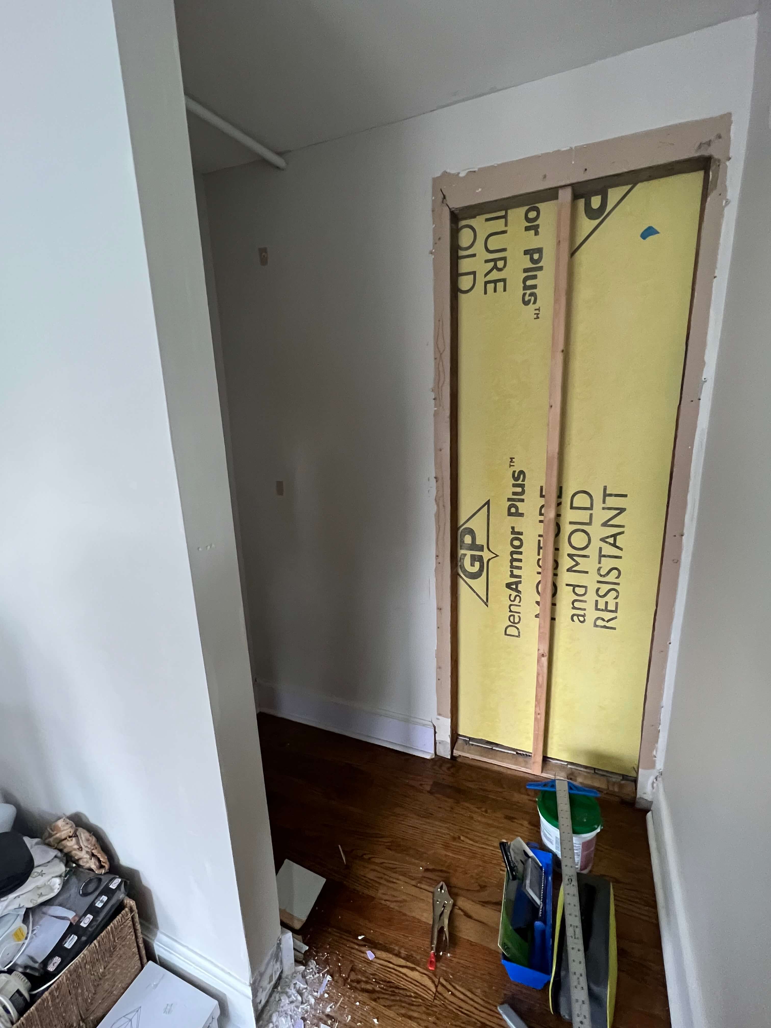 Can I frame a door opening and create a closet here? - Home Improvement