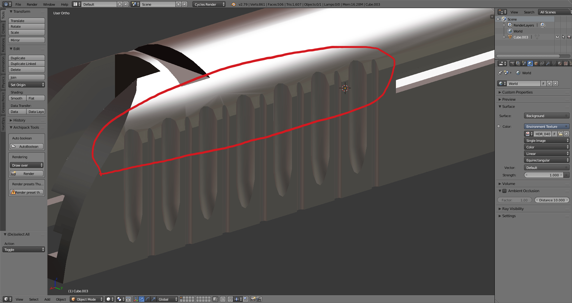modeling Problem with normals / smooth shading ( visible triangles on