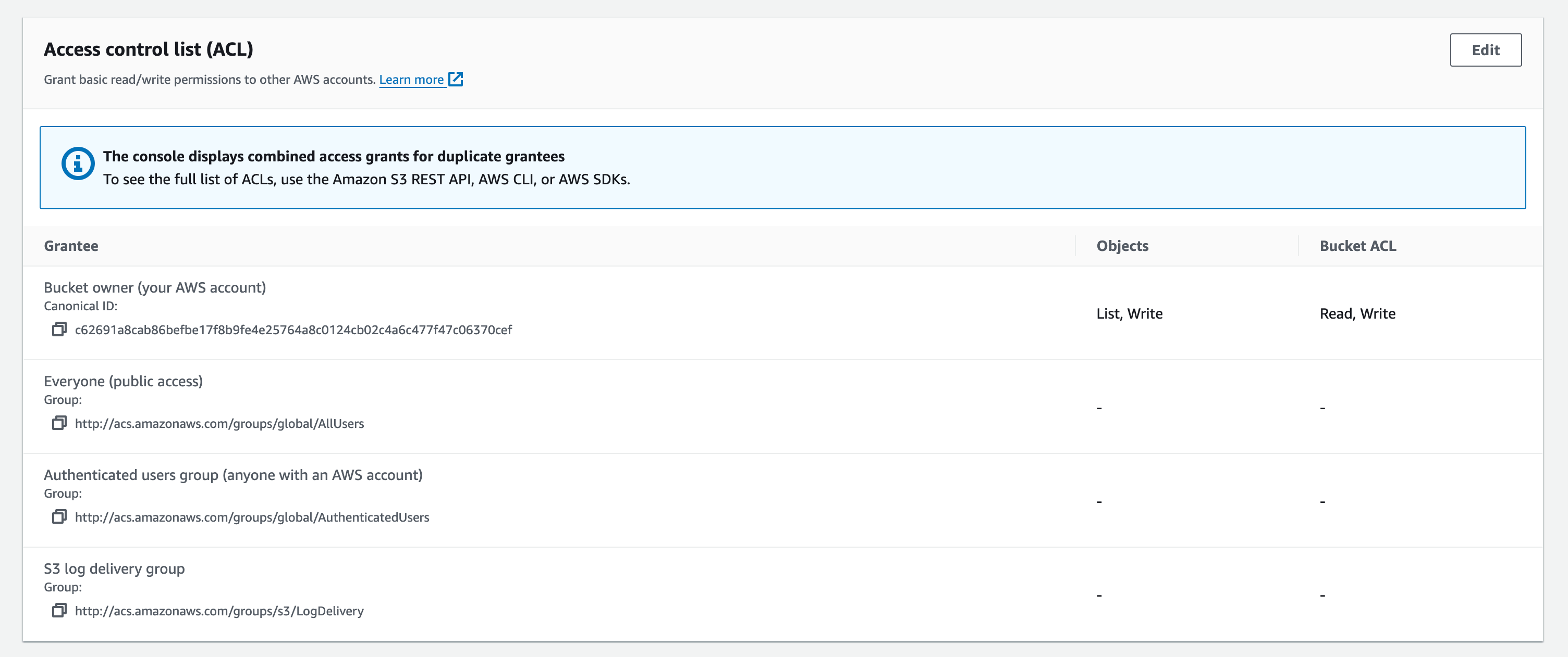 amazon web services I am trying to make my s3 bucket public for react