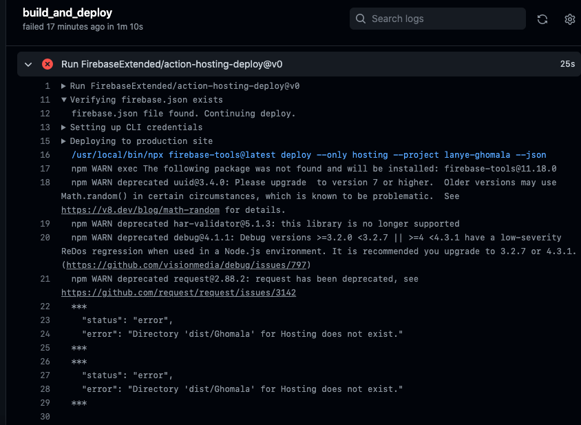 firebase Error The process '/usr/local/bin/npx' failed with exit code 1 Stack Overflow