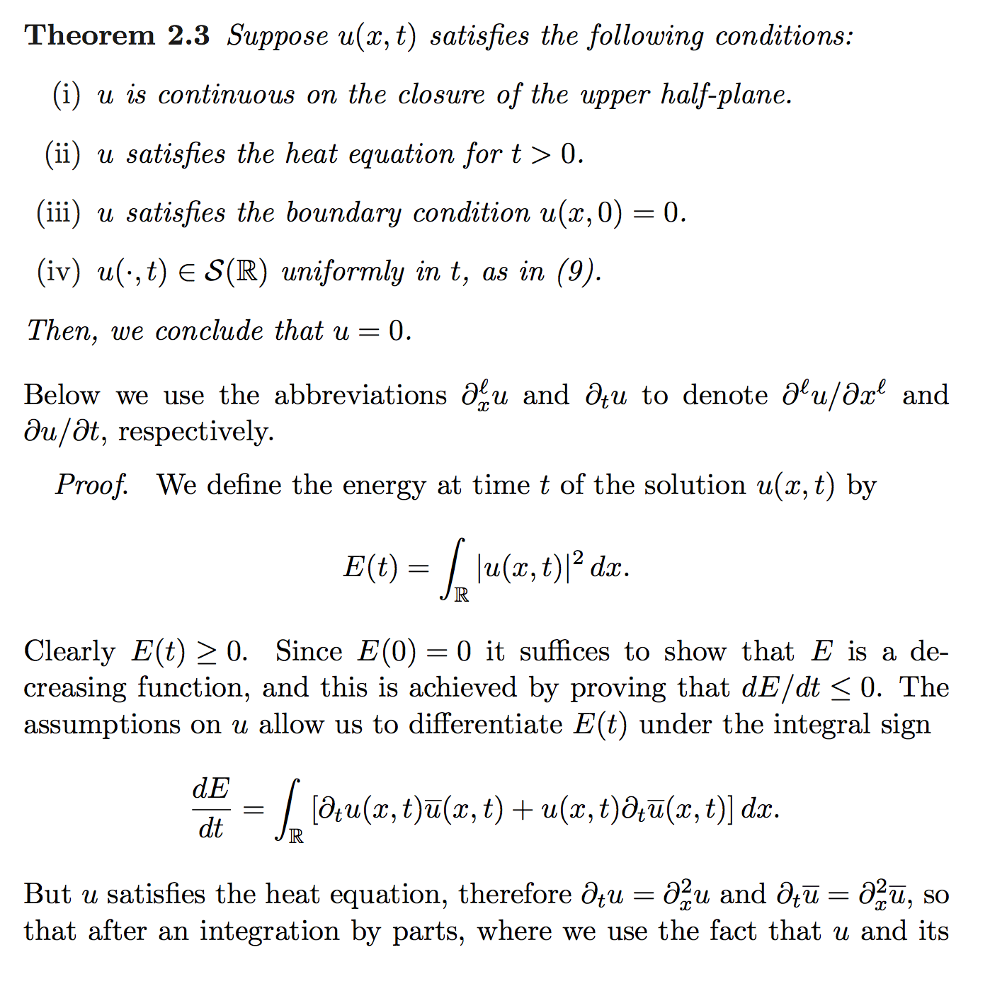 complex analysis If u(x,t) satisfies the heat equation