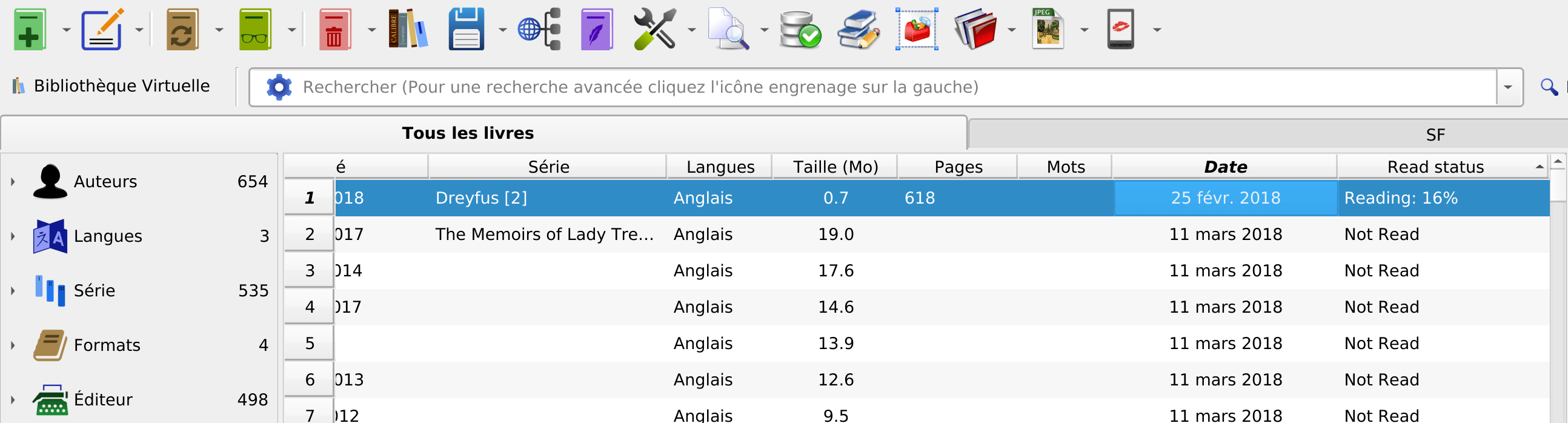 How to add read status column in calibre? Ebooks
