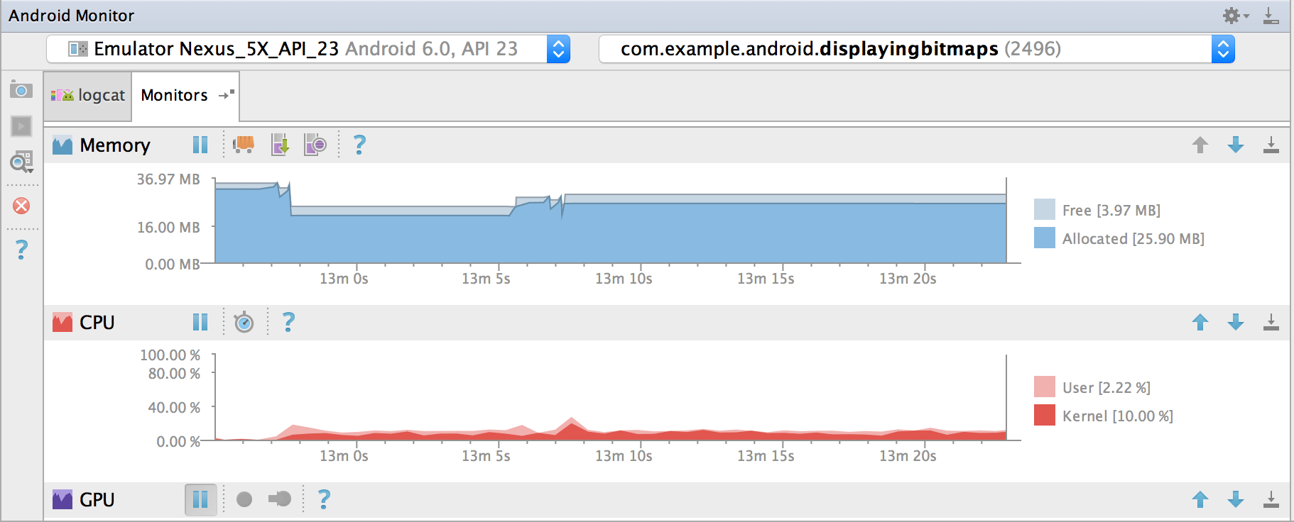 How to show current CPU load with Android Device Monitor? Stack Overflow