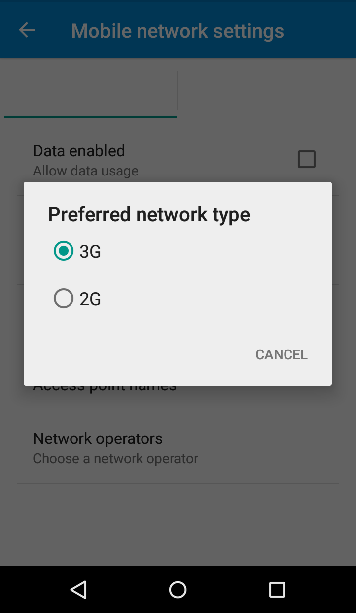 5.0 lollipop Moto G2 connection switch from 3G to 2G network