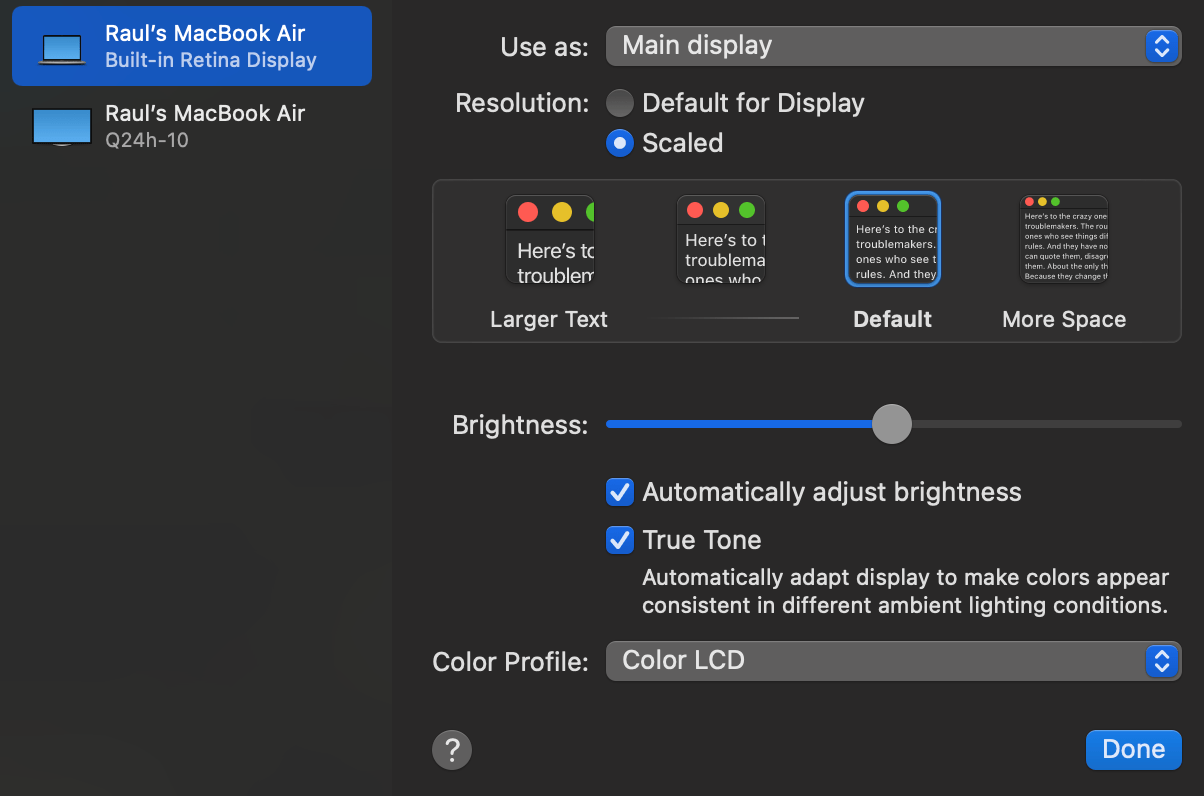 macbook pro How to adjust screen resolution so image is crisp but