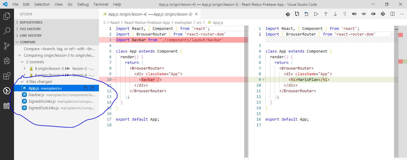 git How to compare different branches in Visual Studio