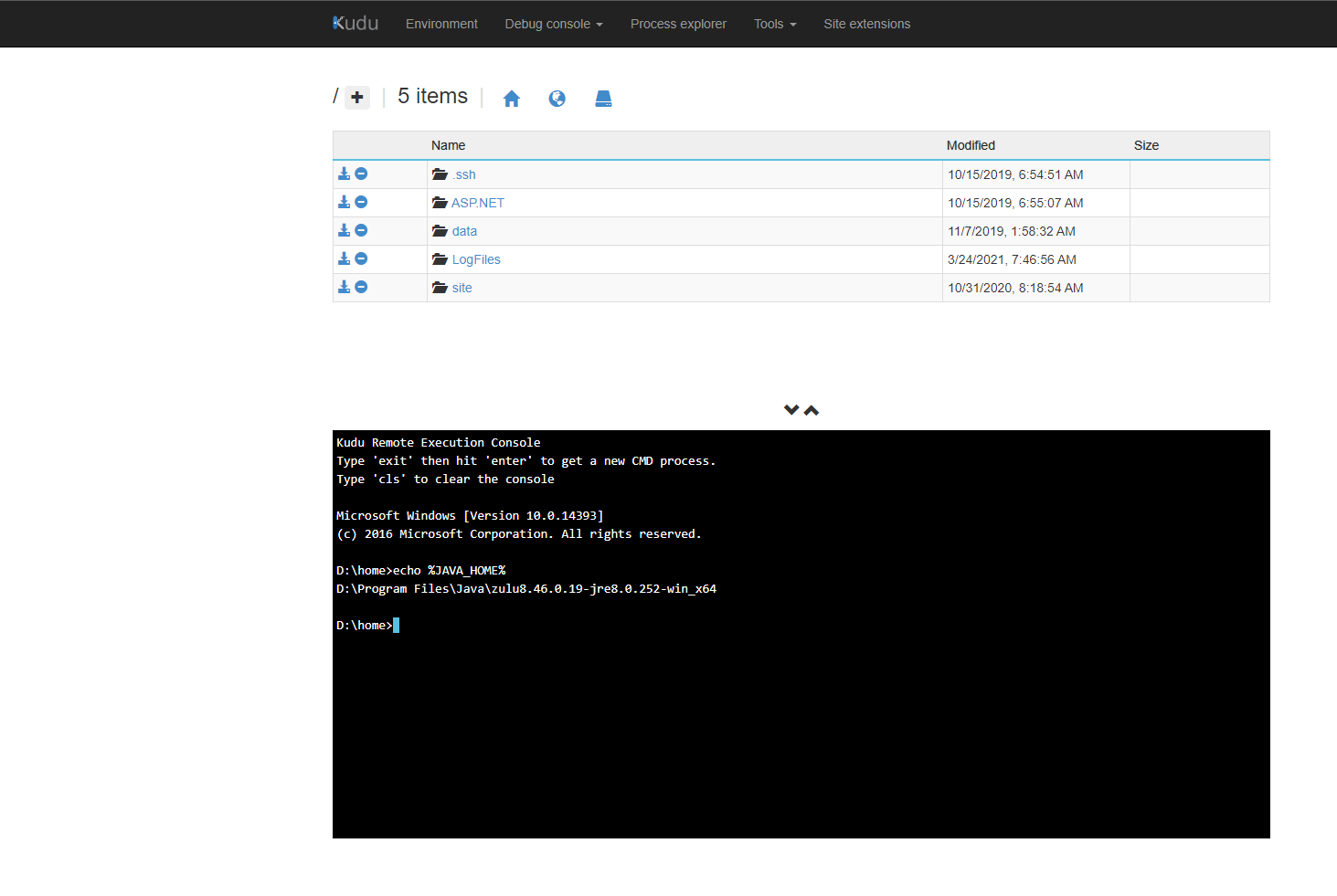 I am getting JAVA_HOME not set error on azure python webapp Stack