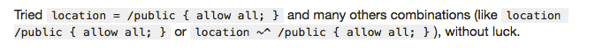 configuration Allow access to index.php and one public directory only