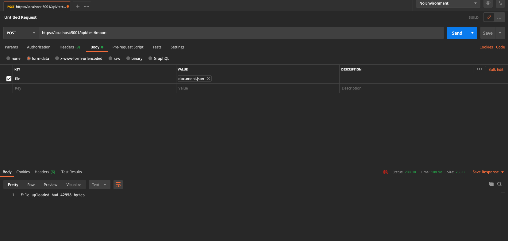 c 422 unprocessable entity when requesting an image or excel file