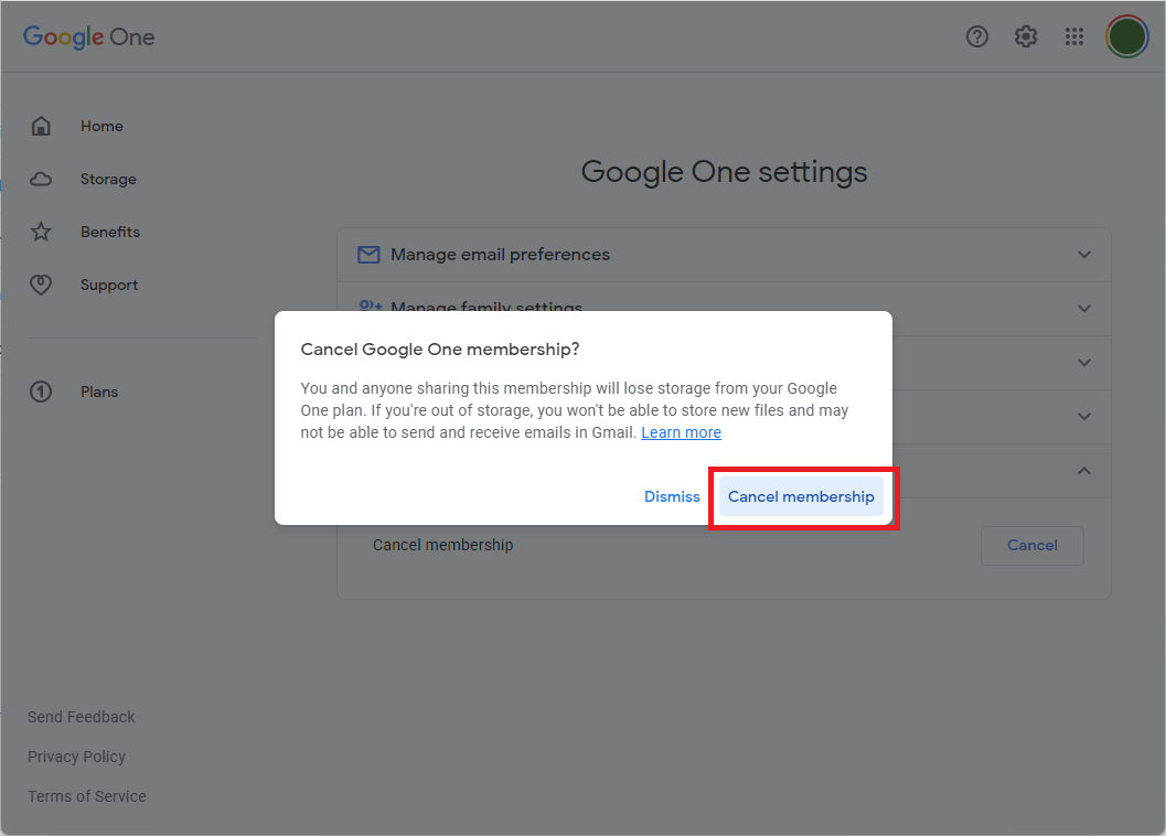 How do I downgrade my Google Drive storage account?  Applications Stack Exchange