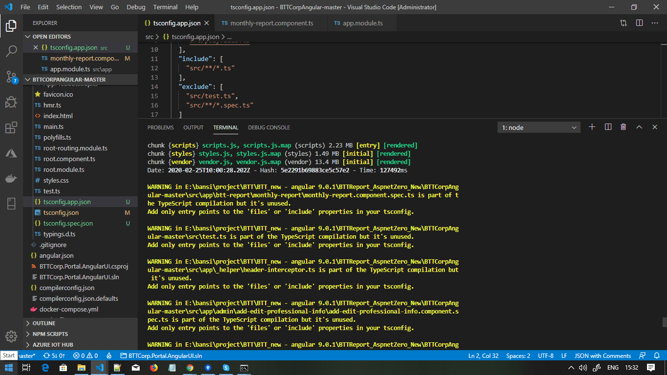angular9 Warning Upgrade the Angular 7 to 9 get warning Stack Overflow