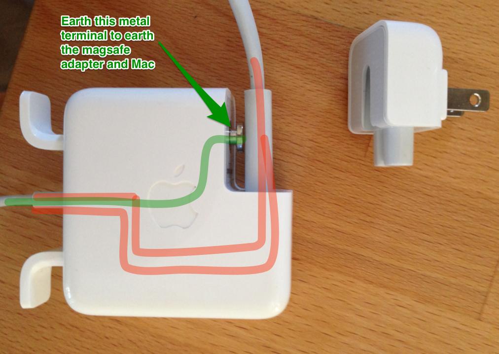 magsafe How to earth a MagSafe2 adaptor for 15" MacBook Pro with