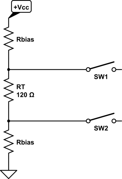 rs485 - What is the best practices of placing of termination resistor