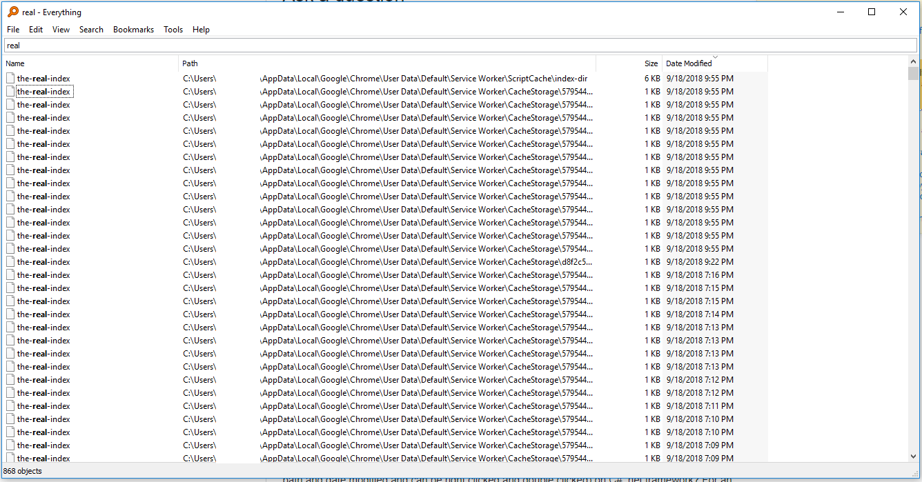 How to display a queried list of file and folder paths on a windows