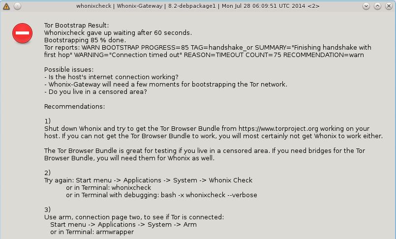 torcheck Whonix/Tor Connecting Error Tor Stack Exchange