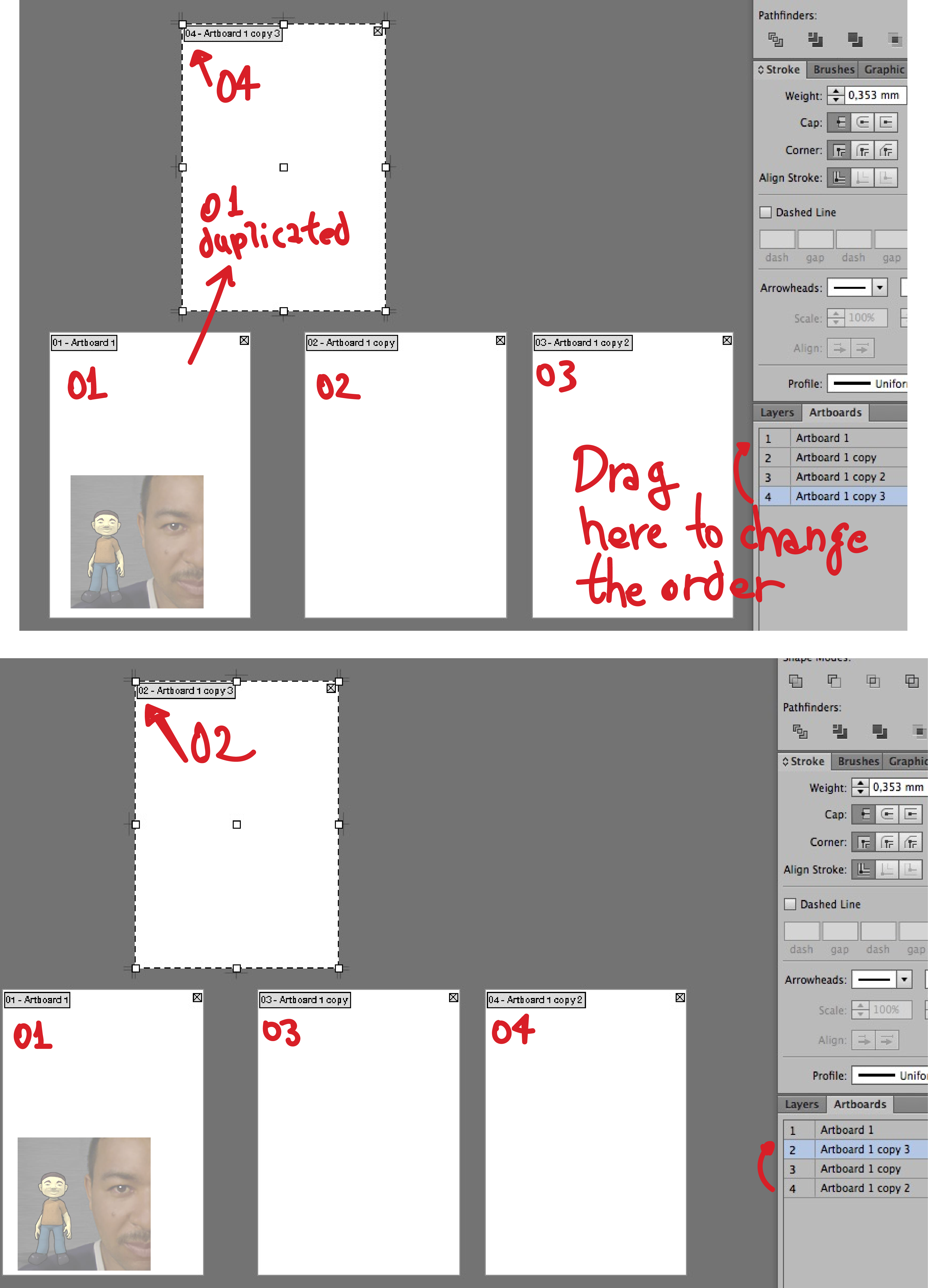 Problem in Artboard Arrange in Illustrator after duplicate Graphic
