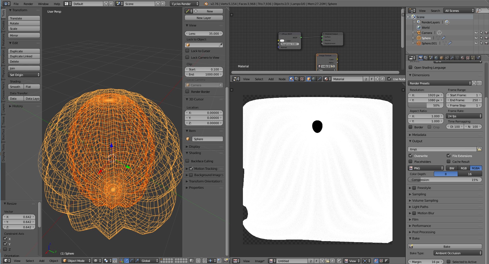 baking Blender 2.76 AO bake partial black spots Blender Stack Exchange